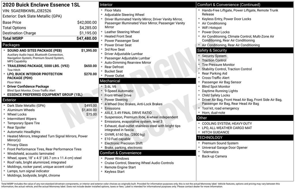 Used 2020 Buick Enclave Essence w/ Sound and Sites Package image 6