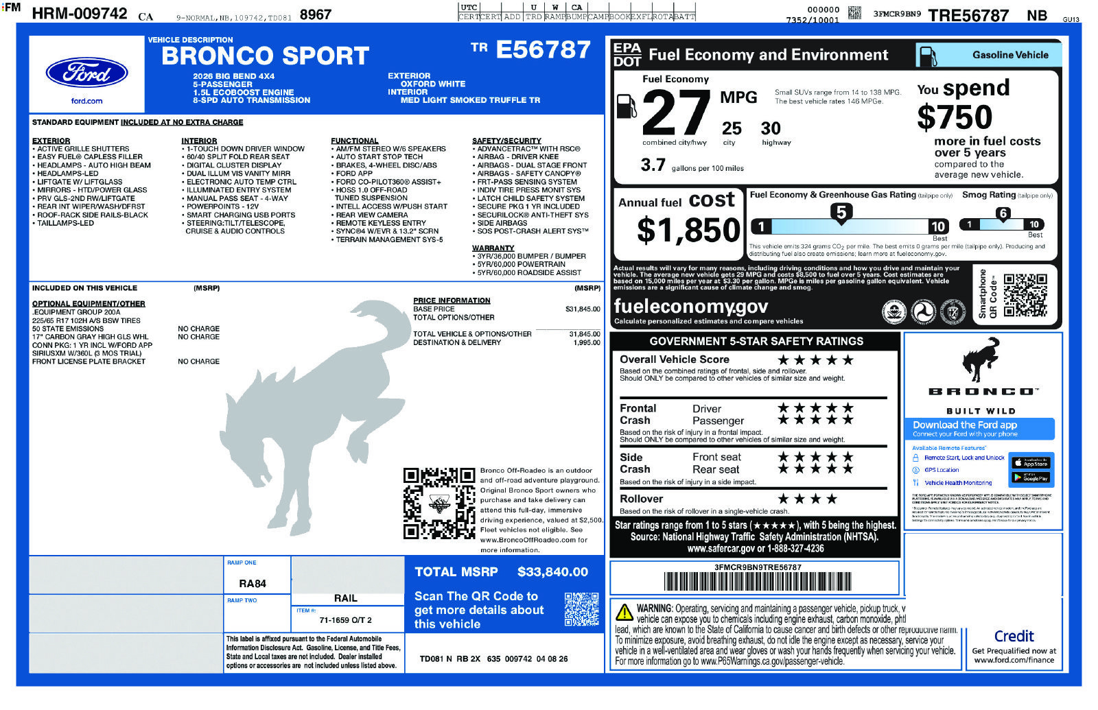 New 2026 Ford Bronco Sport Big Bend AWD/4WD image 28