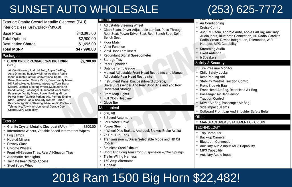 Used 2018 RAM 1500 Big Horn image 85