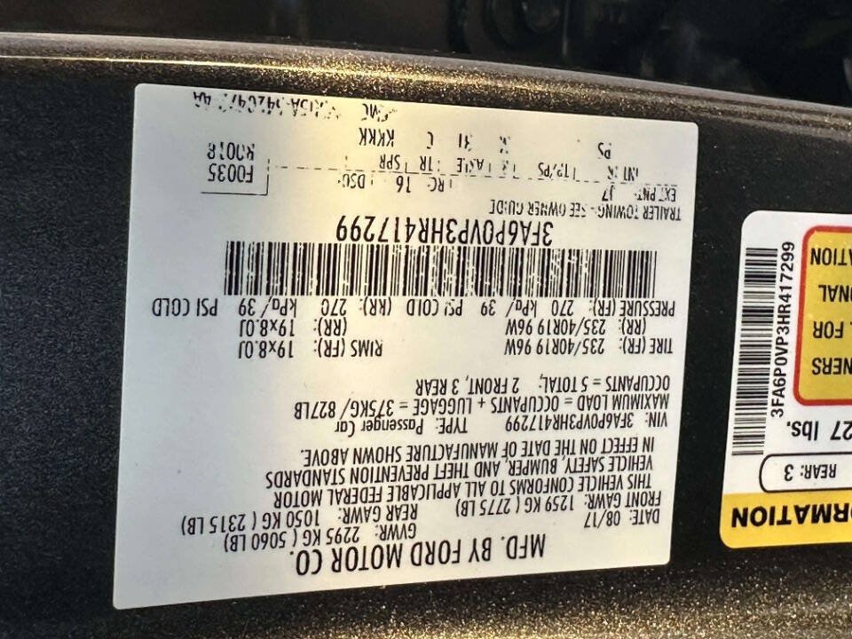Used 2017 Ford Fusion Sport w/ Equipment Group 401A AWD/4WD image 24
