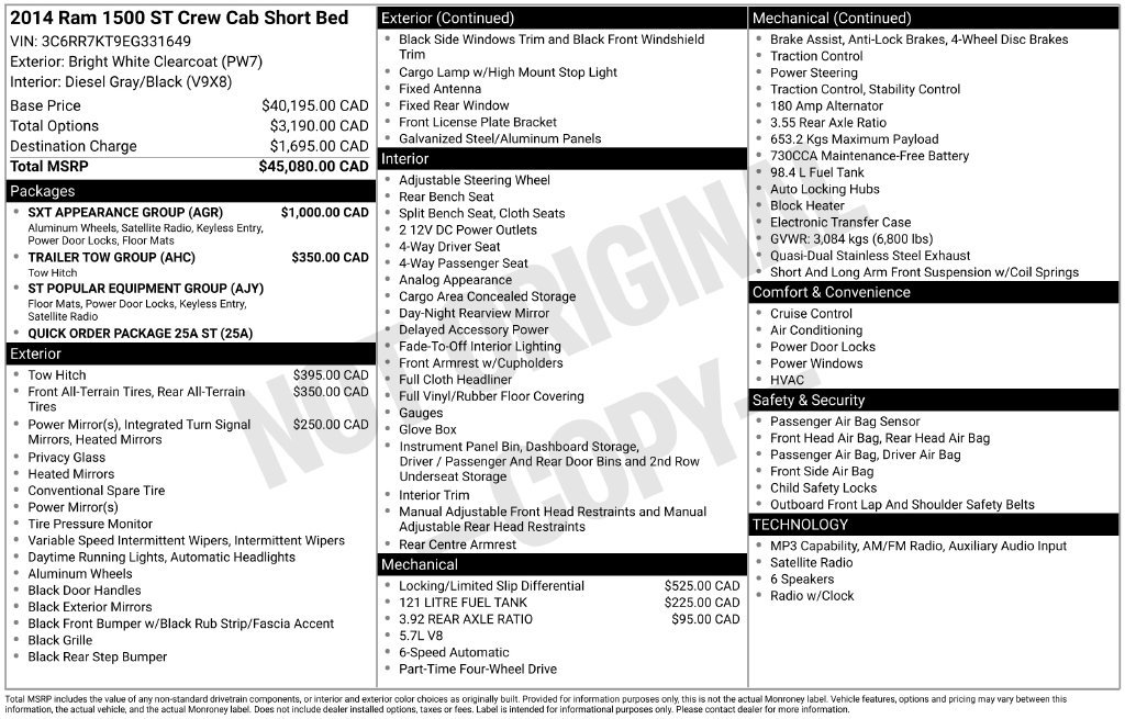 Used 2014 RAM 1500 ST w/ SXT Appearance Group AWD/4WD image 35