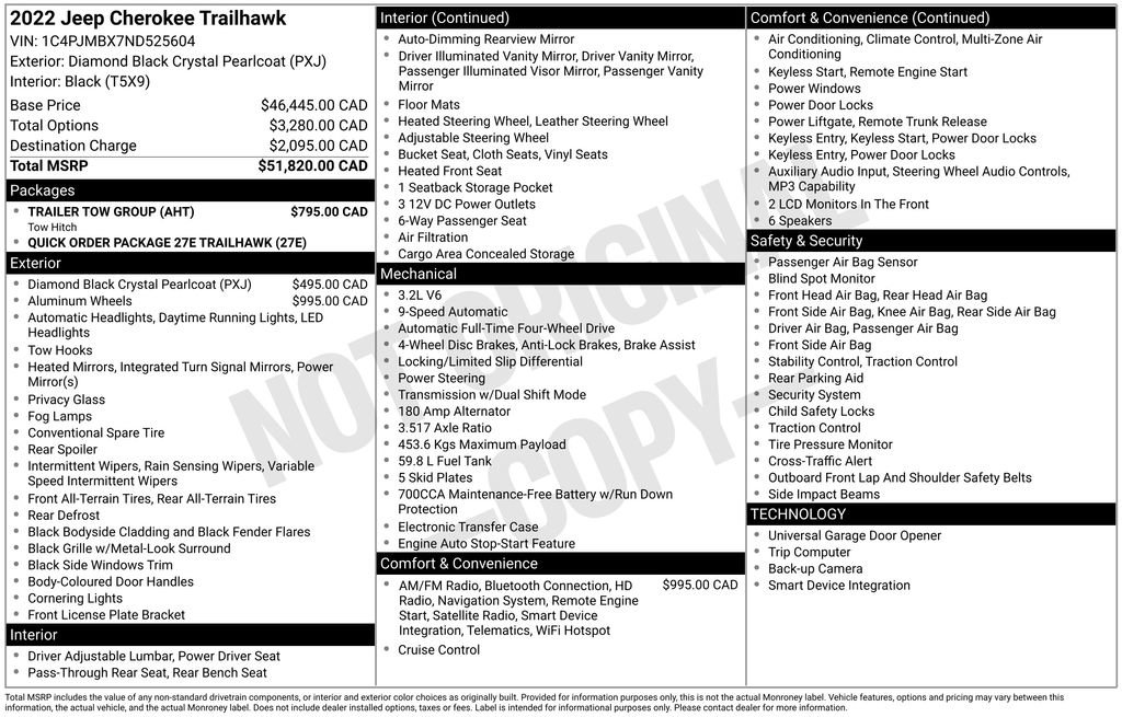 Used 2022 Jeep Cherokee Trailhawk w/ Trailer Tow Group image 2