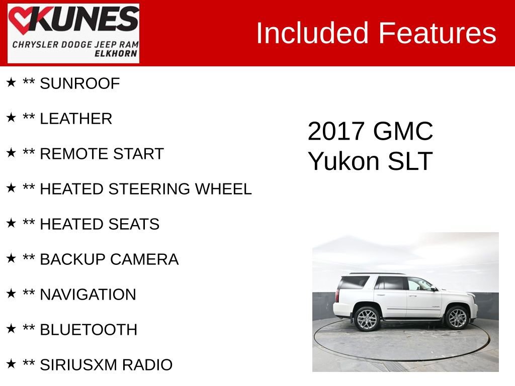 Used 2017 GMC Yukon SLT image 2