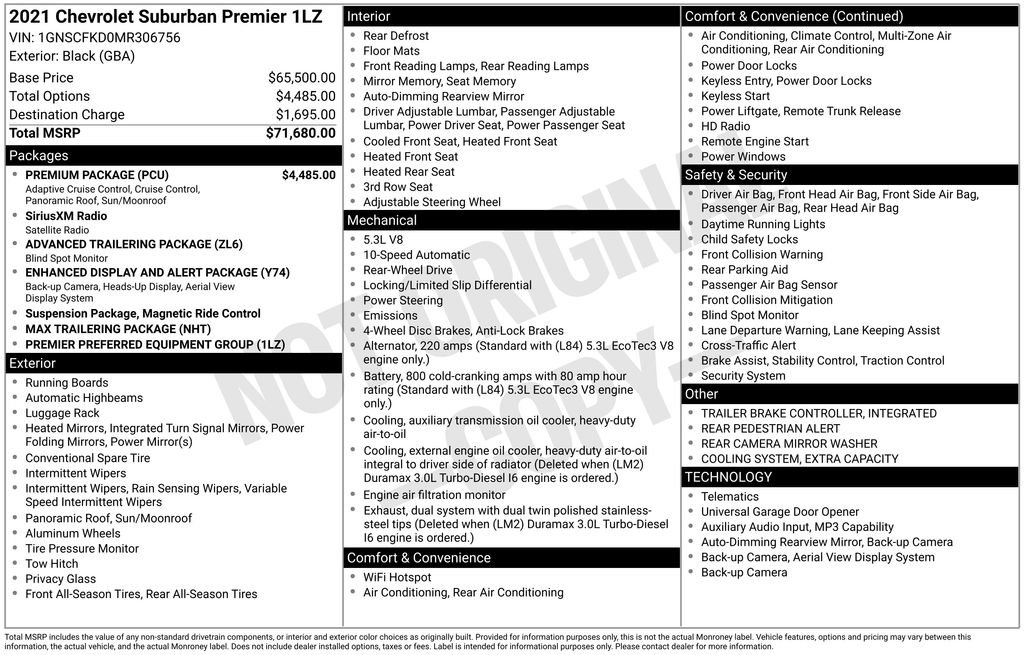 Certified 2021 Chevrolet Suburban Premier w/ Premium Package RWD image 4