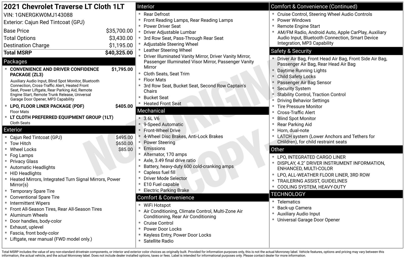 Used 2021 Chevrolet Traverse LT image 23