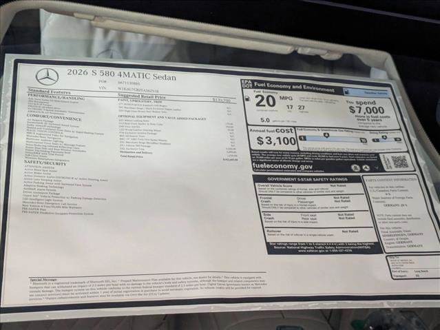 New 2026 Mercedes-Benz S 580 S 580 image 19