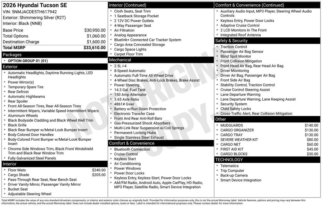 New 2026 Hyundai Tucson SE AWD/4WD image 5