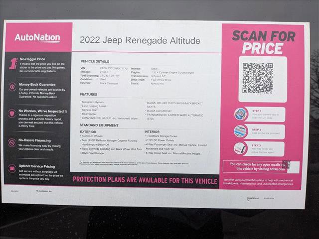Used 2022 Jeep Renegade Altitude w/ Convenience Group image 22