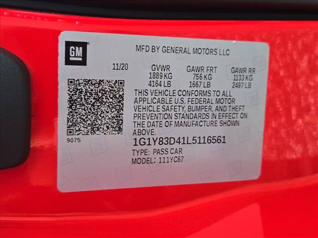 Used 2020 Chevrolet Corvette Stingray Premium Conv w/ 3LT Preferred Equipment Group RWD image 13