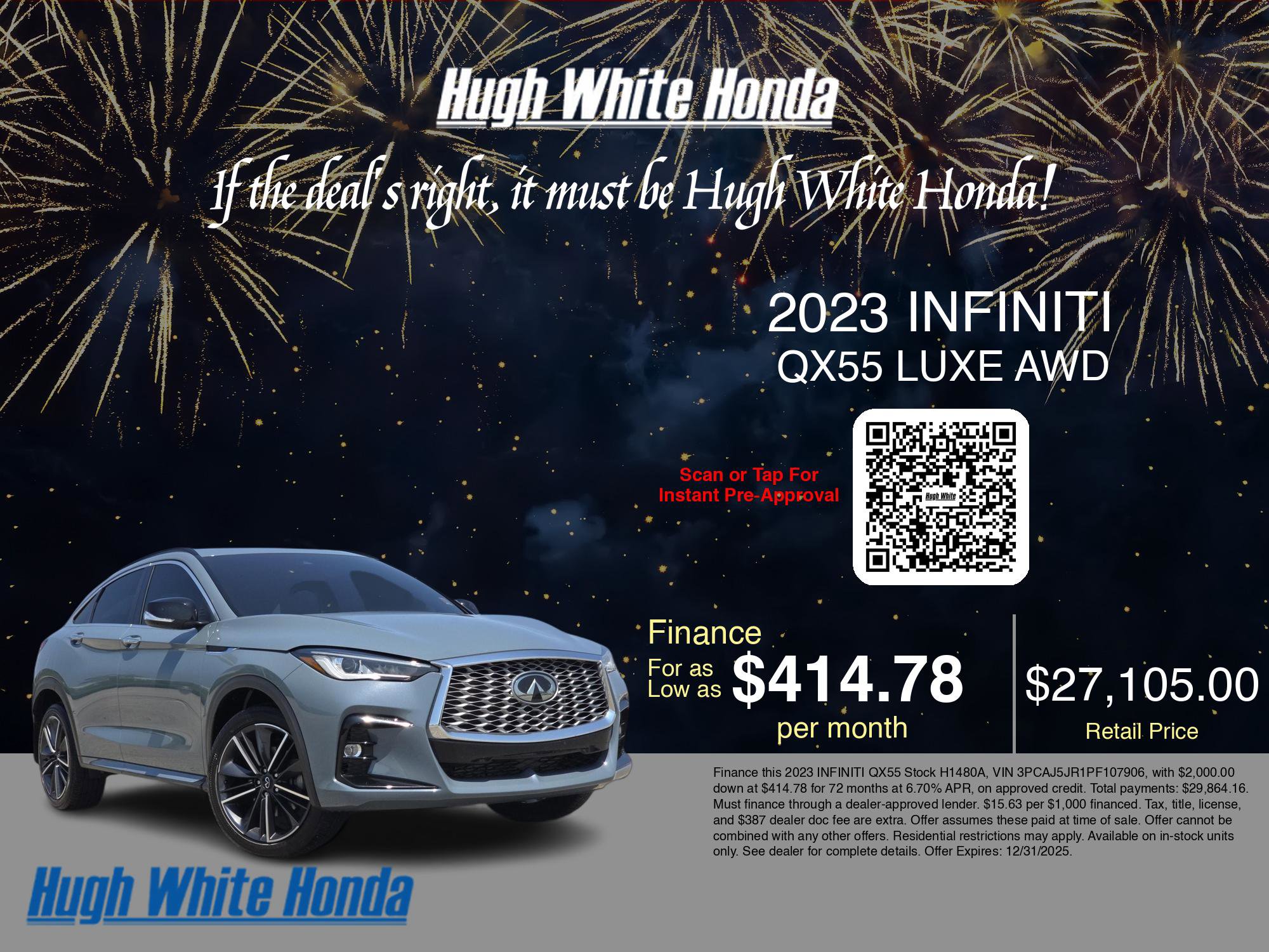 Used 2023 INFINITI QX55 Luxe w/ Cargo Package image 3