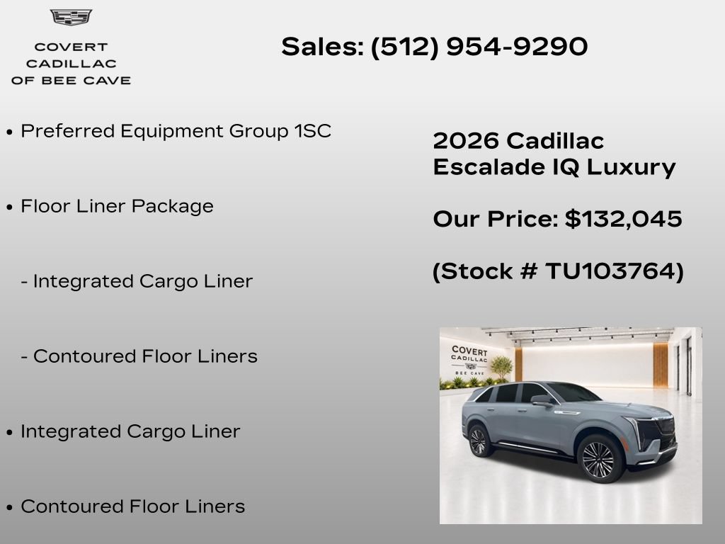 New 2026 Cadillac Escalade IQ Luxury 1 w/ LPO, Floor Liner Package AWD/4WD image 7