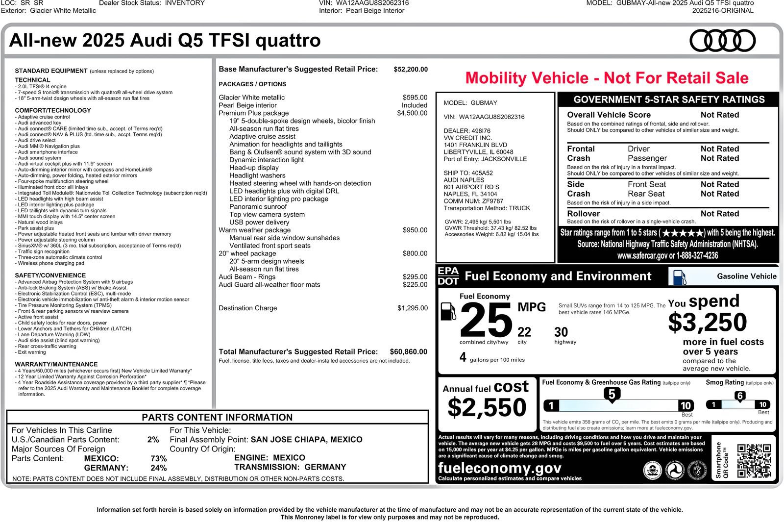 Used 2025 Audi Q5 Premium Plus w/ Premium Plus AWD/4WD image 3