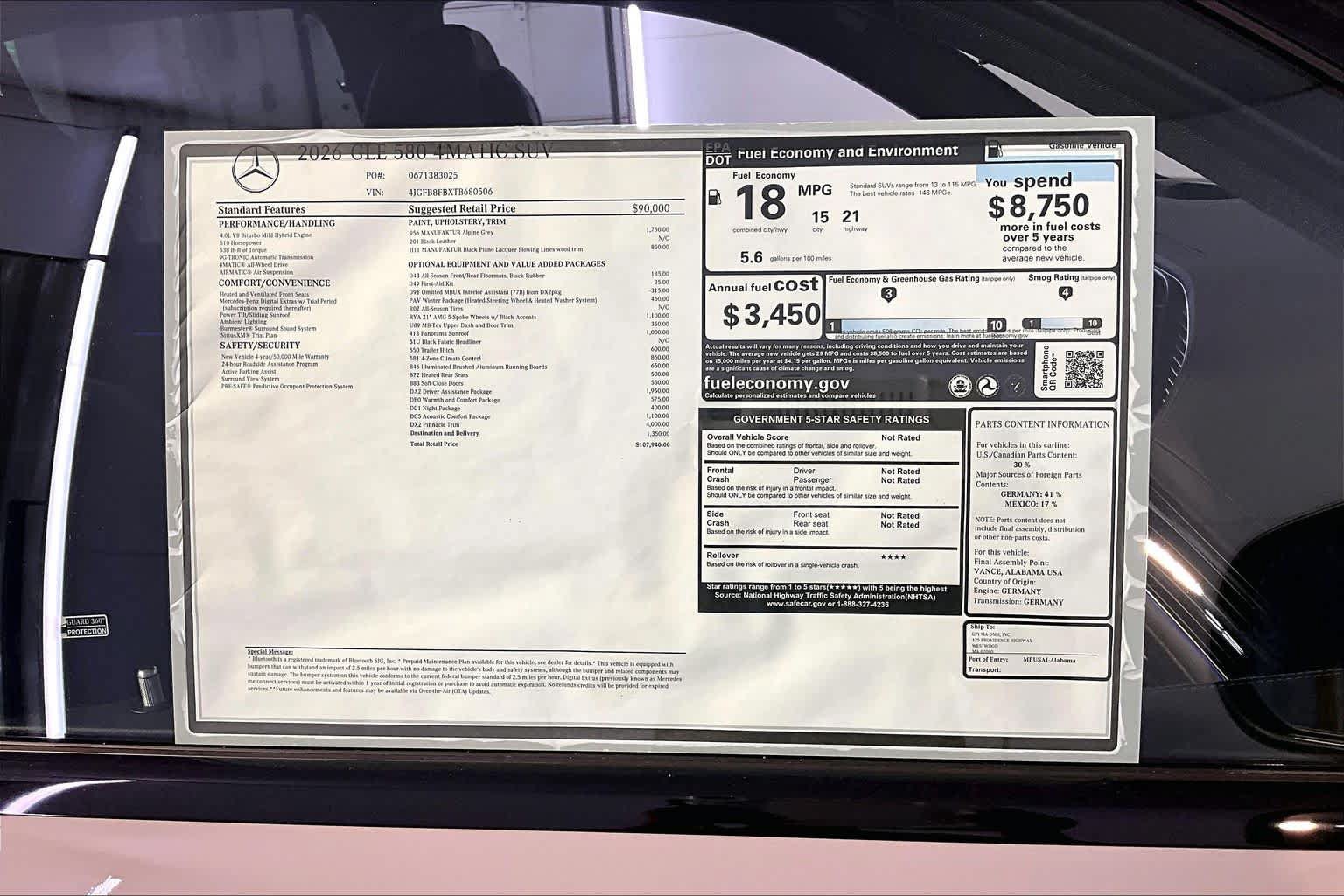 New 2026 Mercedes-Benz GLE 580 4MATIC image 18