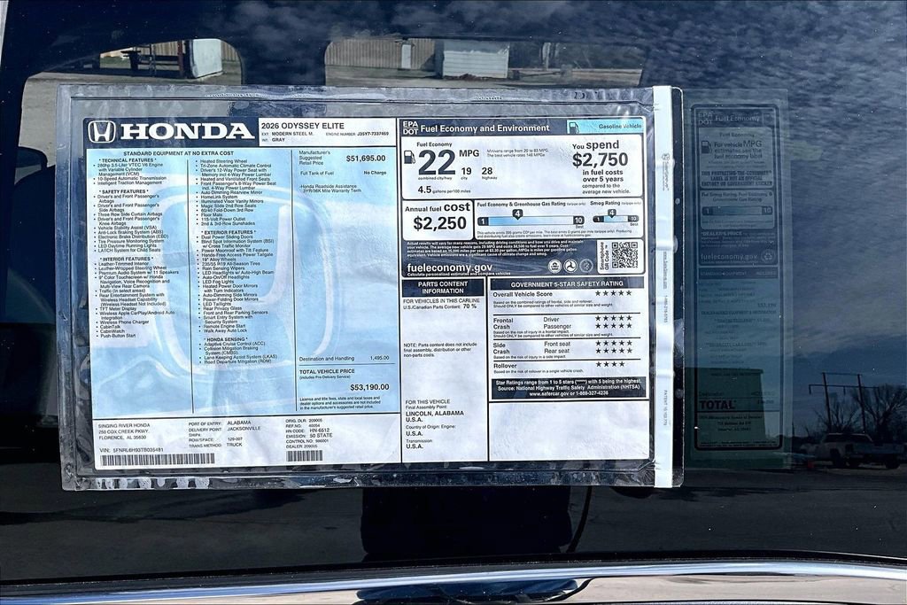 New 2026 Honda Odyssey Elite image 14