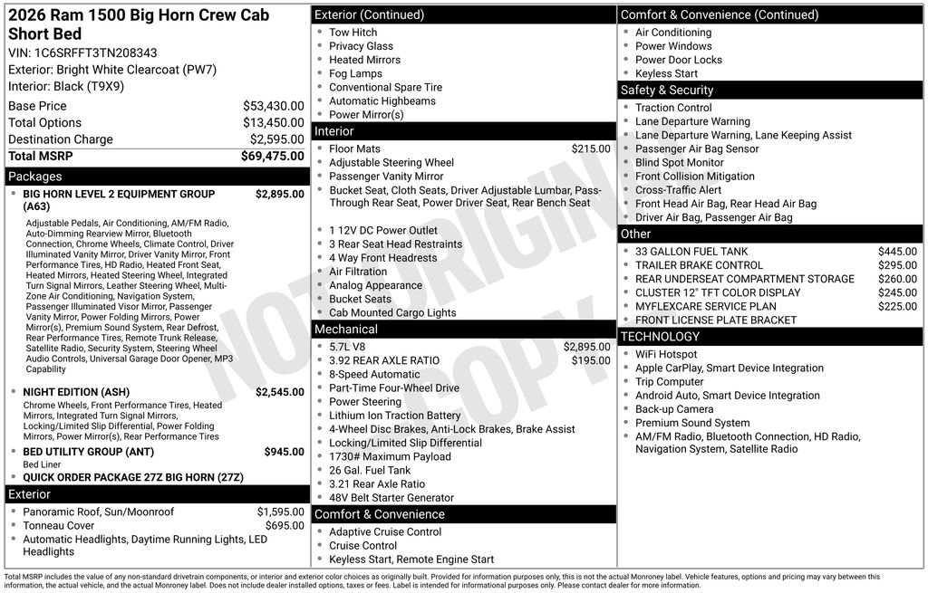 New 2026 RAM 1500 Big Horn AWD/4WD image 33