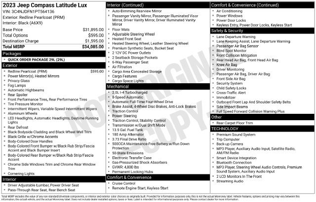 Used 2023 Jeep Compass Latitude AWD/4WD image 32