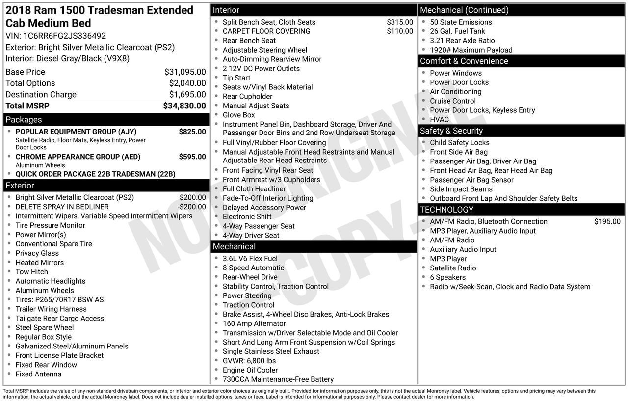 Used 2018 RAM 1500 Tradesman w/ Popular Equipment Group RWD image 29