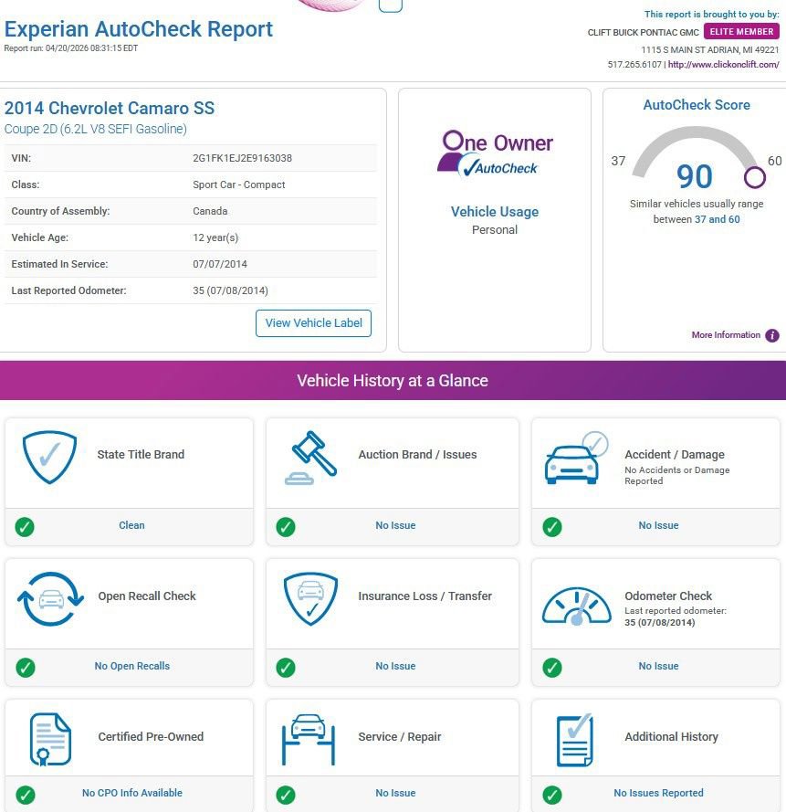 Used 2014 Chevrolet Camaro SS w/ RS Package RWD image 3