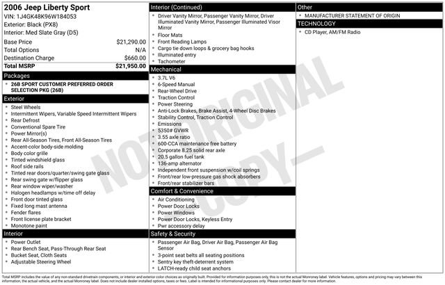 Used 2006 Jeep Liberty Sport RWD image 2