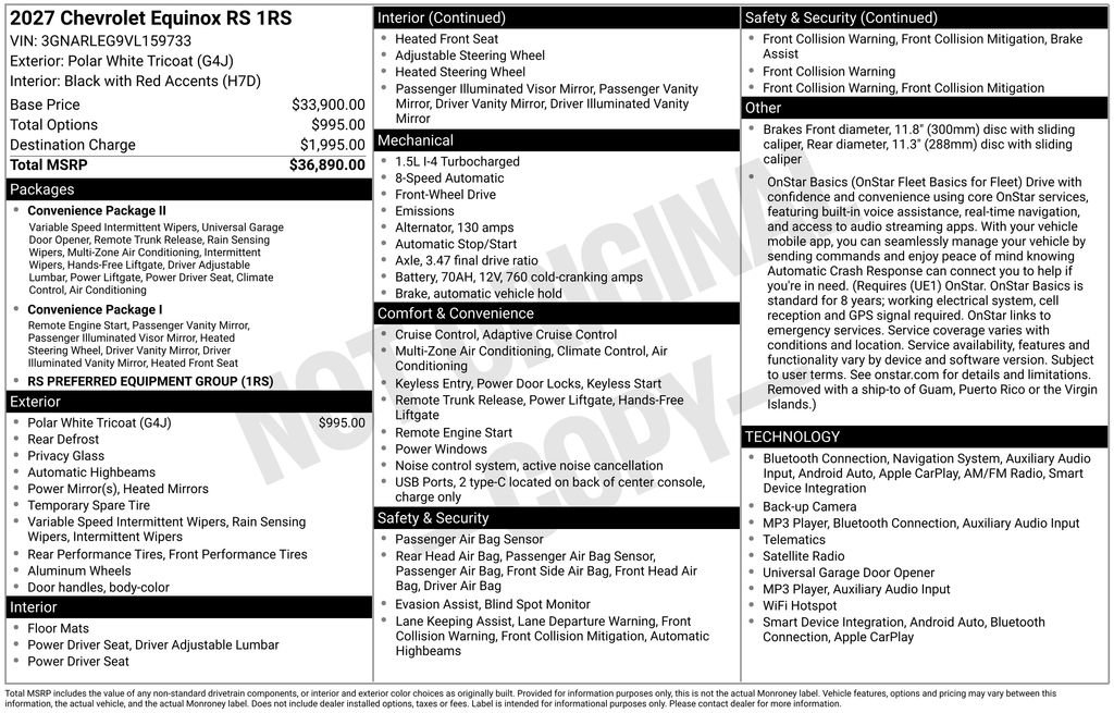 New 2027 Chevrolet Equinox RS FWD image 26
