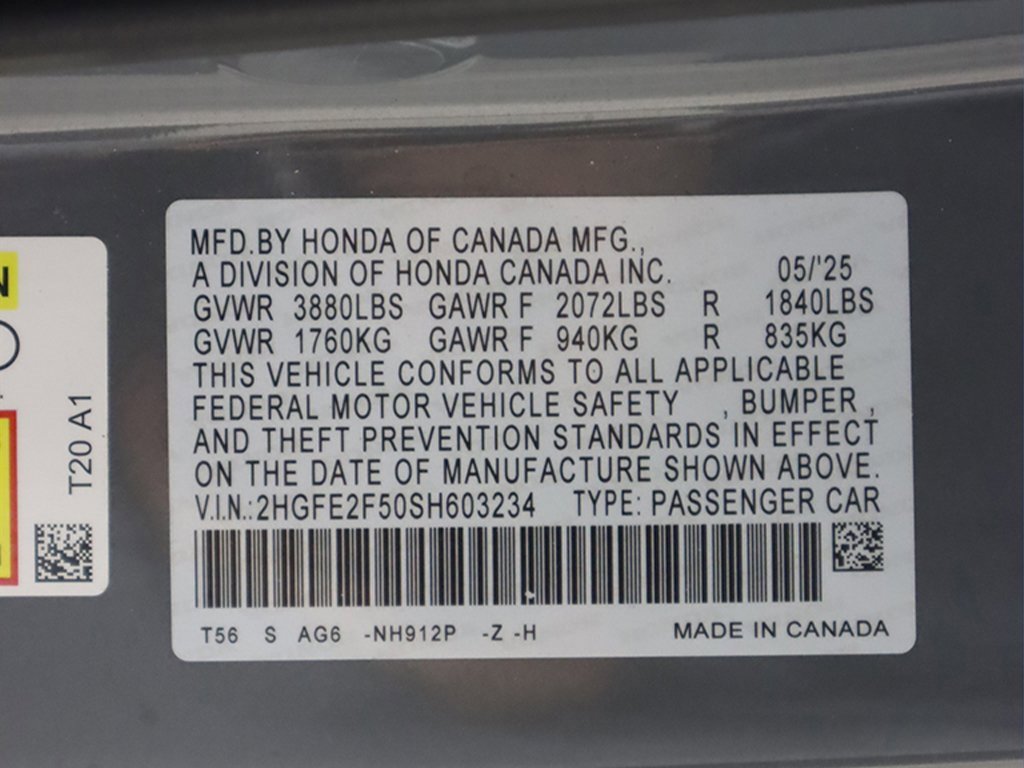 Certified 2025 Honda Civic Sport image 48