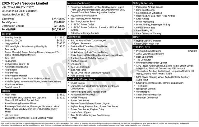 New 2026 Toyota Sequoia Limited