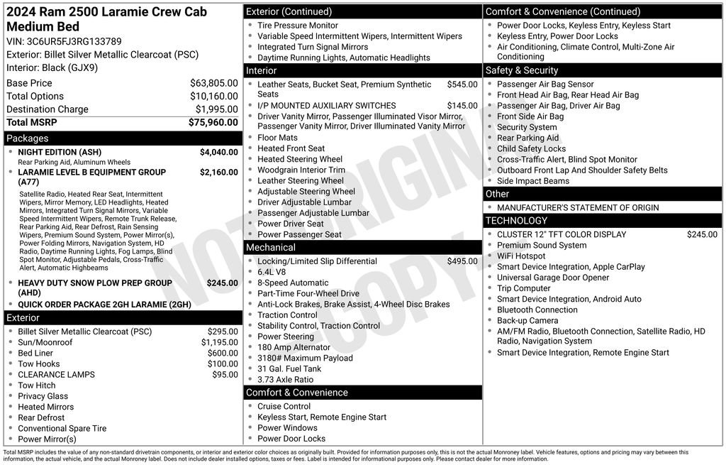 Used 2024 RAM 2500 Laramie w/ Night Edition AWD/4WD image 27