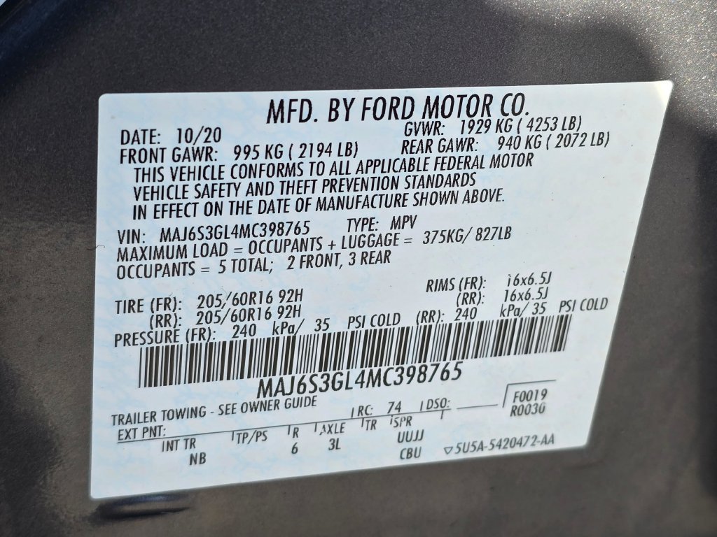 Used 2021 Ford EcoSport SE w/ SE Convenience Package AWD/4WD image 32