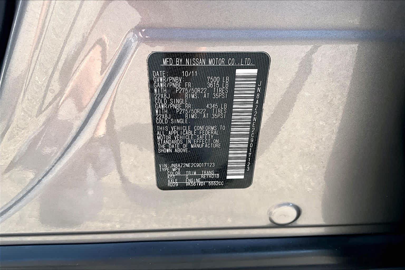 Used 2012 INFINITI QX56 4WD w/ Deluxe Touring Pkg image 33