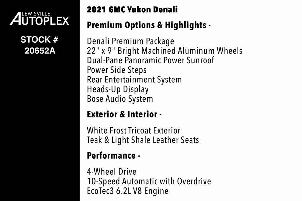 Used 2021 GMC Yukon Denali w/ Denali Premium Package image 2