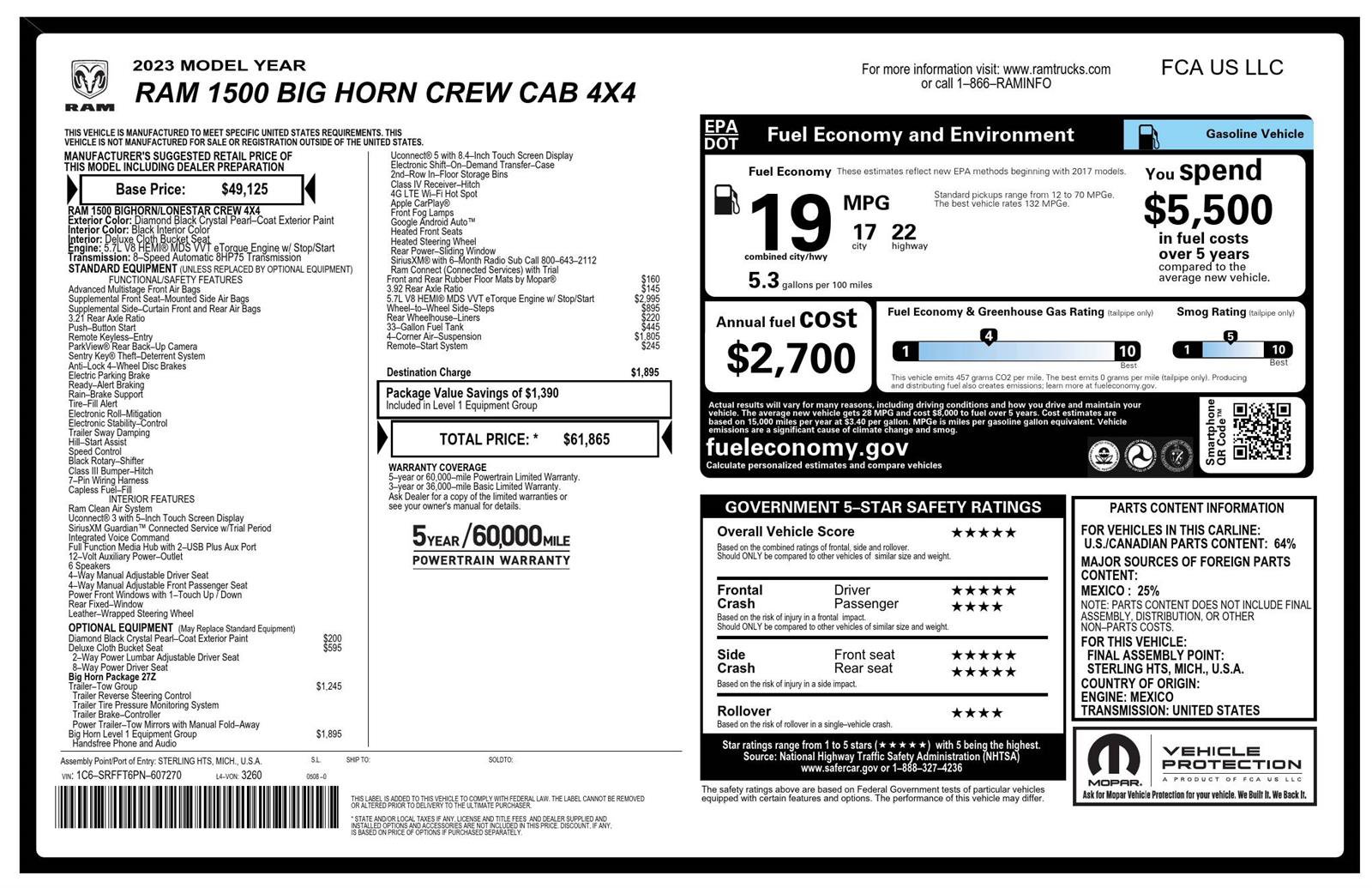 Used 2023 RAM 1500 Big Horn w/ Trailer Tow Group AWD/4WD image 4
