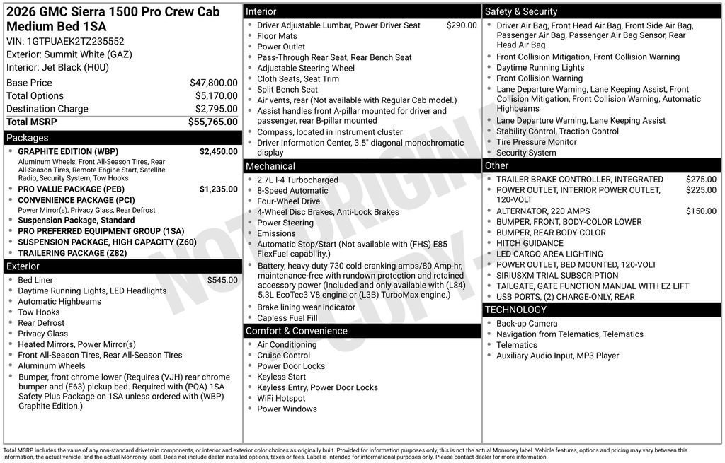New 2026 GMC Sierra 1500 Pro w/ Graphite Edition AWD/4WD image 6