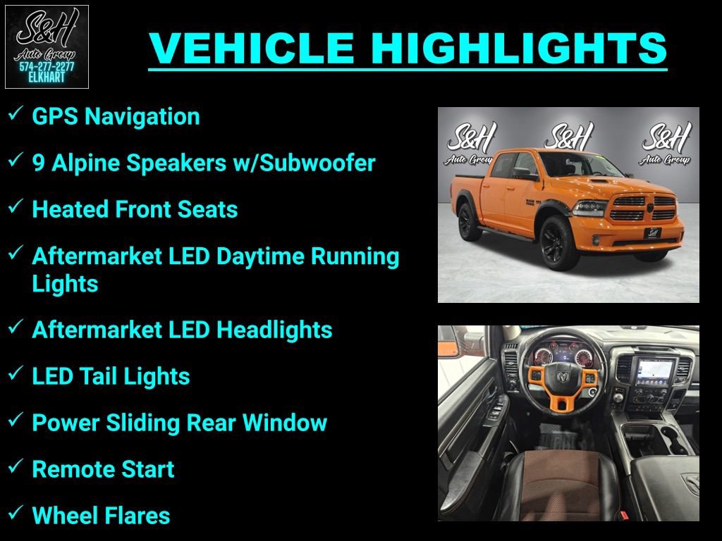 Used 2017 RAM 1500 Sport w/ Ignition Orange Sport Package image 3