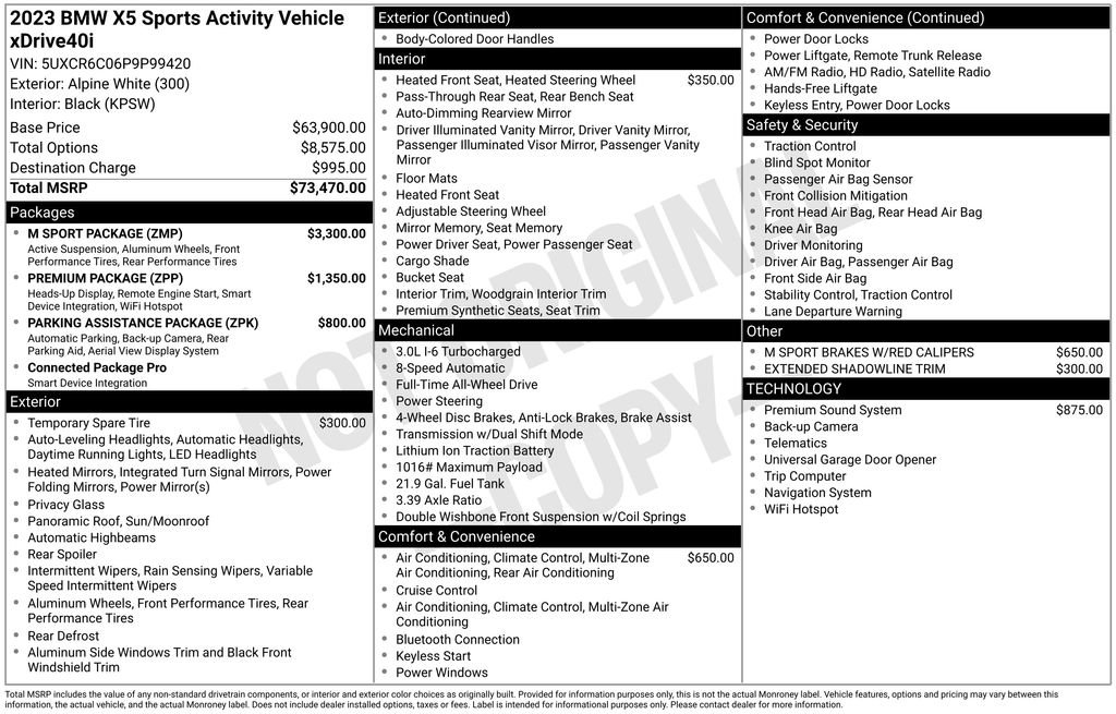 Used 2023 BMW X5 xDrive40i w/ M Sport Package AWD/4WD image 9