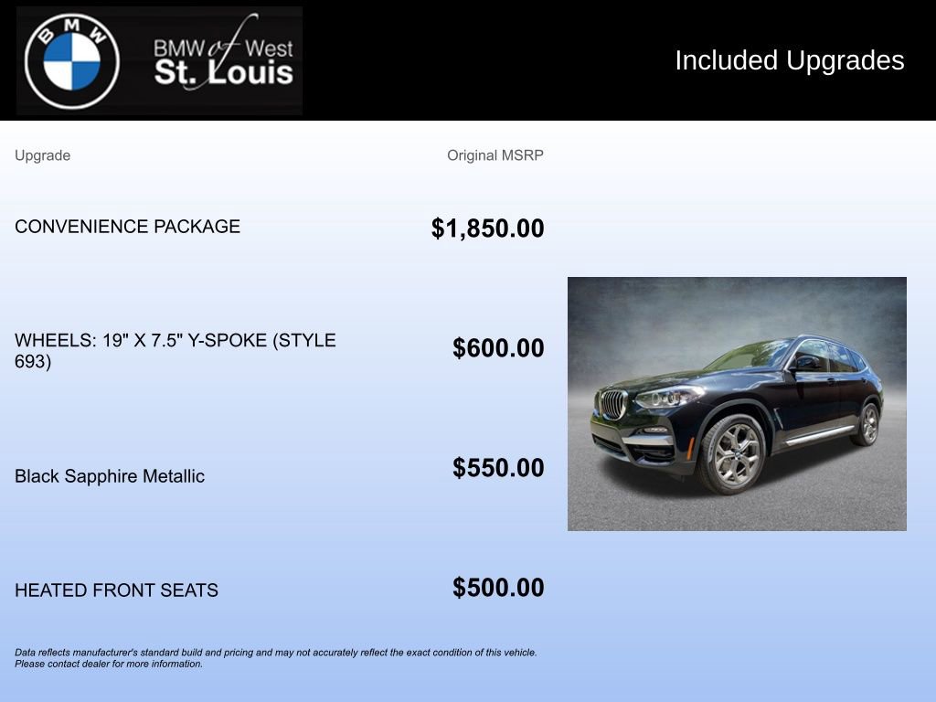 Used 2021 BMW X3 xDrive30i w/ Convenience Package image 19