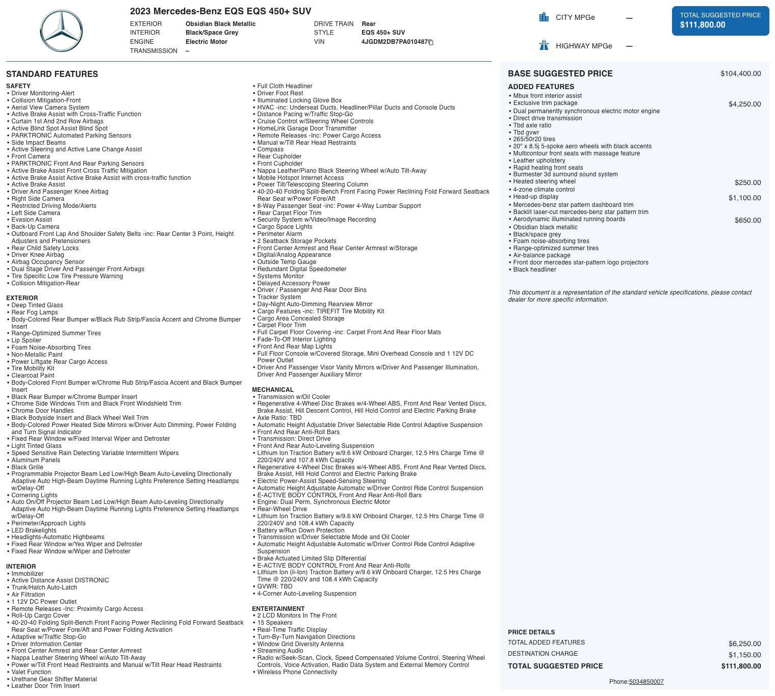 Used 2023 Mercedes-Benz EQS 450+ SUV image 5