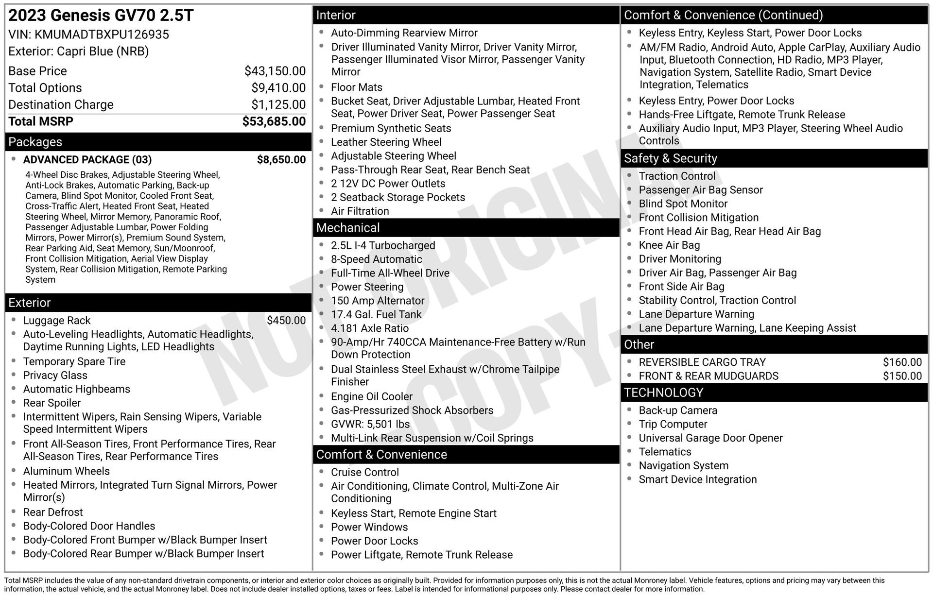 Used 2023 Genesis GV70 2.5T w/ Advanced Package image 32