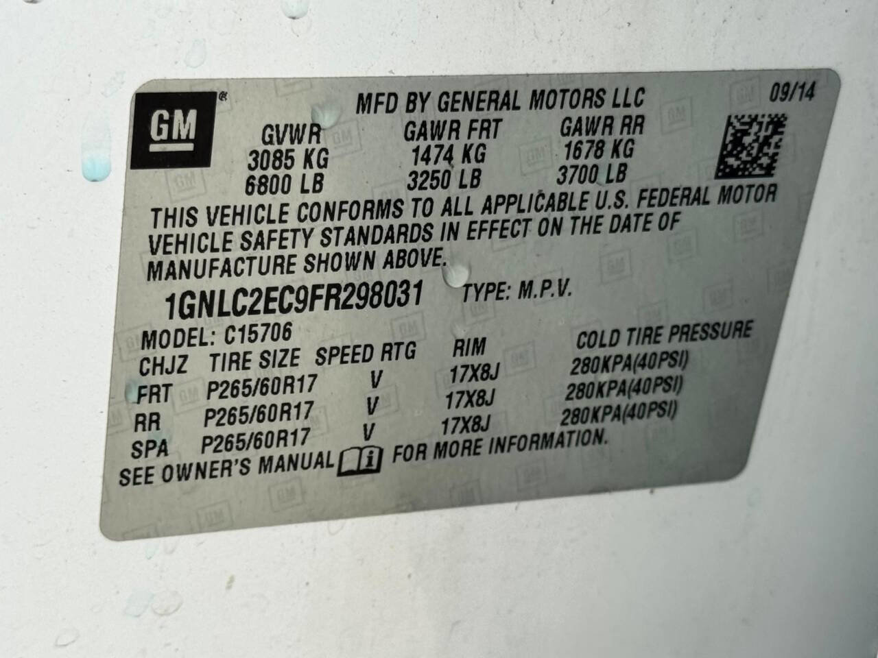 Used 2015 Chevrolet Tahoe 2WD w/ Remote Keyless Entry Package image 30