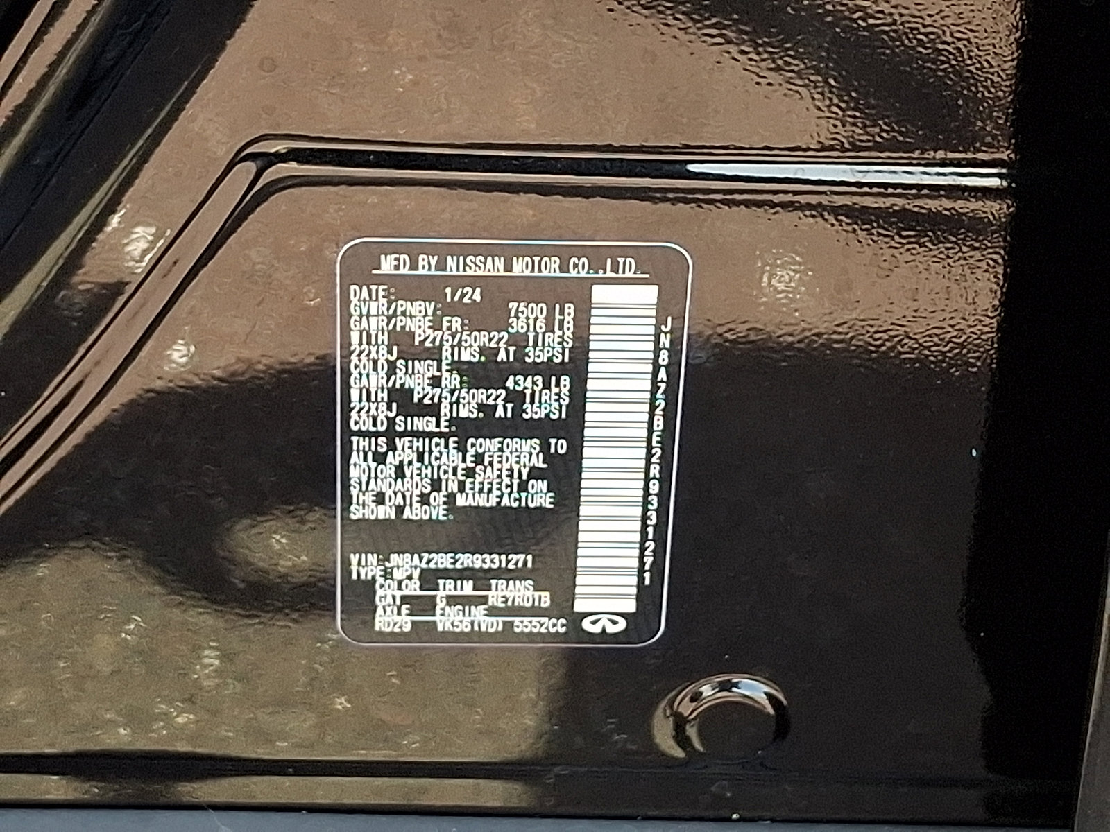 Certified 2024 INFINITI QX80 Sensory image 29