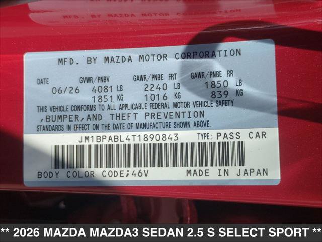 New 2026 MAZDA MAZDA3 s Sport FWD image 15