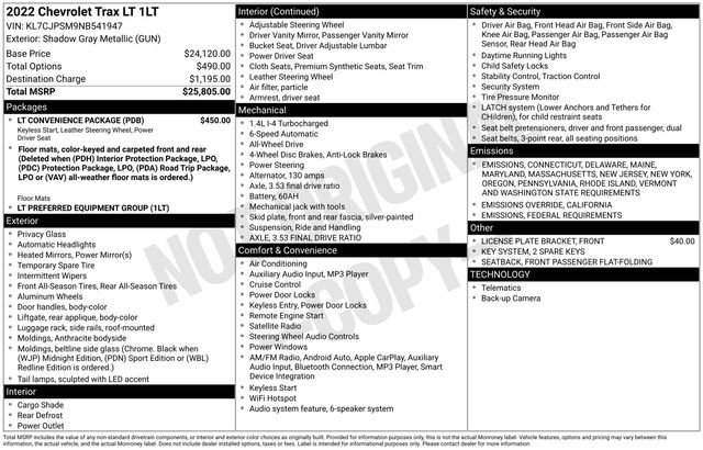 Used 2022 Chevrolet Trax LT w/ LT Convenience Package image 5