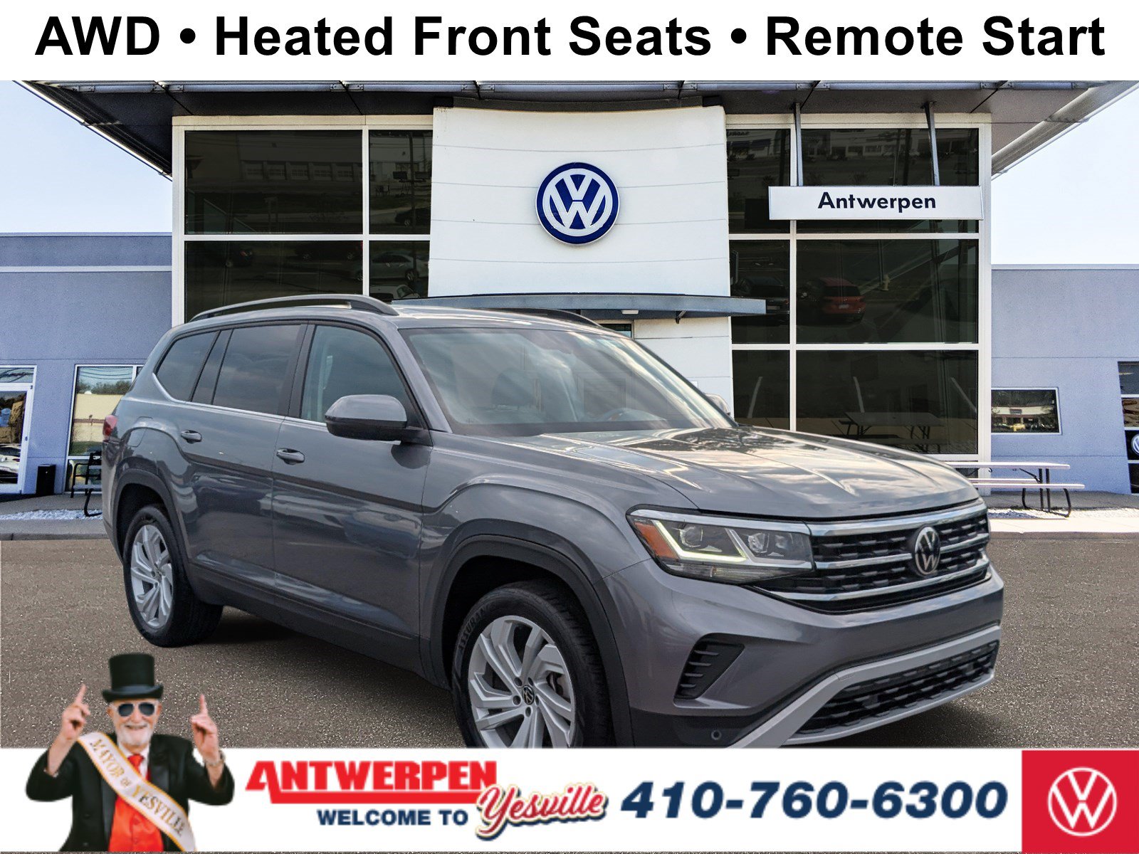 Used 2023 Volkswagen Atlas SE w/ Panoramic Sunroof Package AWD/4WD image 1