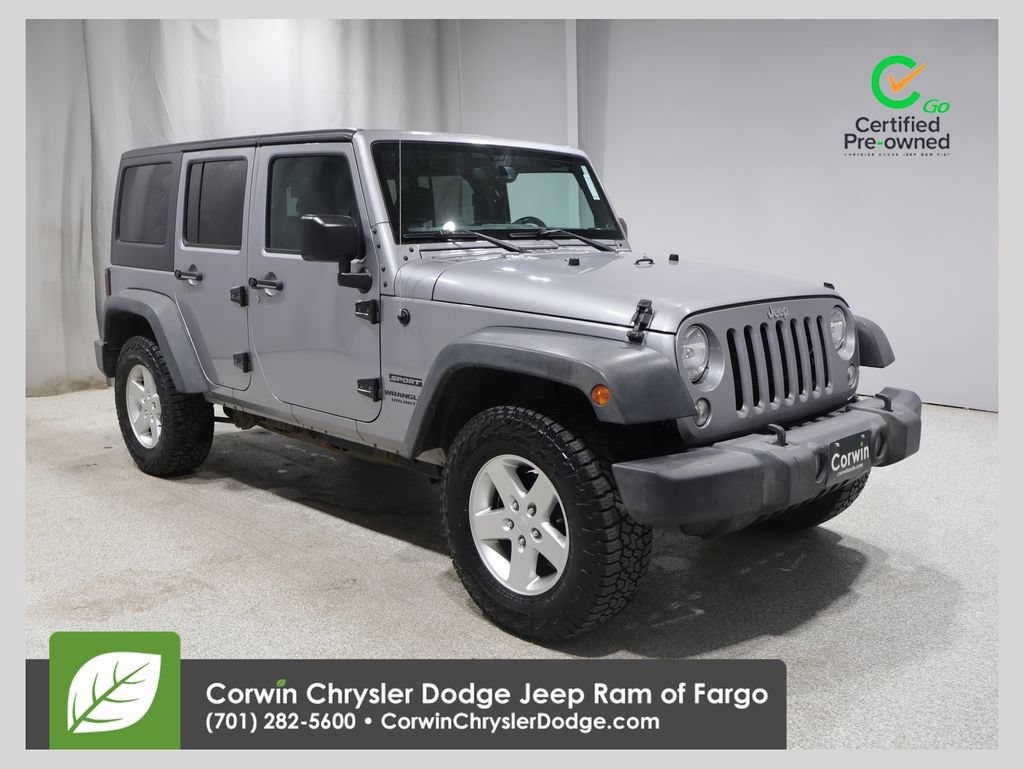 Certified 2016 Jeep Wrangler Unlimited Sport w/ Quick Order Package 24S AWD/4WD image 1