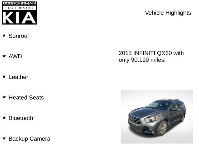Used 2015 INFINITI QX60 Luxe w/ Cargo Package AWD/4WD image 8