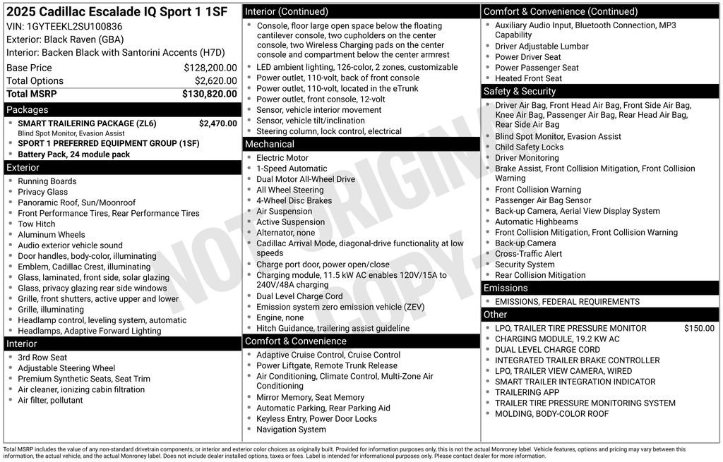 New 2025 Cadillac Escalade IQ Sport 1 w/ Smart Trailering package image 4