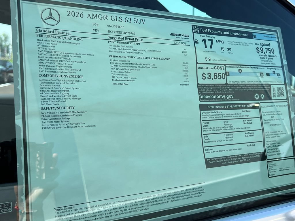 New 2026 Mercedes-Benz GLS 63 AMG 4MATIC image 38