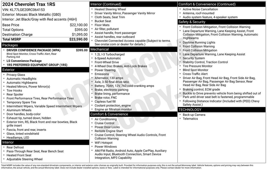 Certified 2024 Chevrolet Trax RS w/ Driver Confidence Package image 27