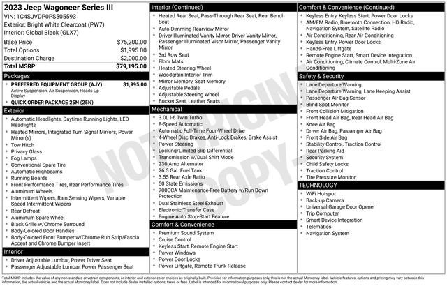 Used 2023 Jeep Wagoneer Series III w/ Preferred Equipment Group image 54