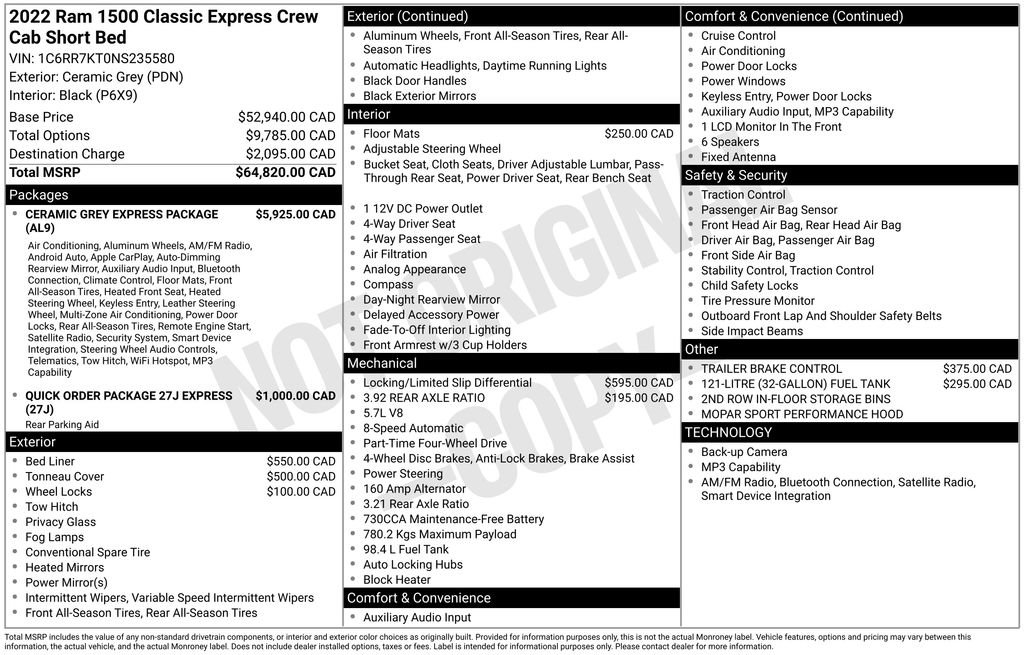 Used 2022 RAM 1500 Express w/ Ceramic Grey Express Package AWD/4WD image 29