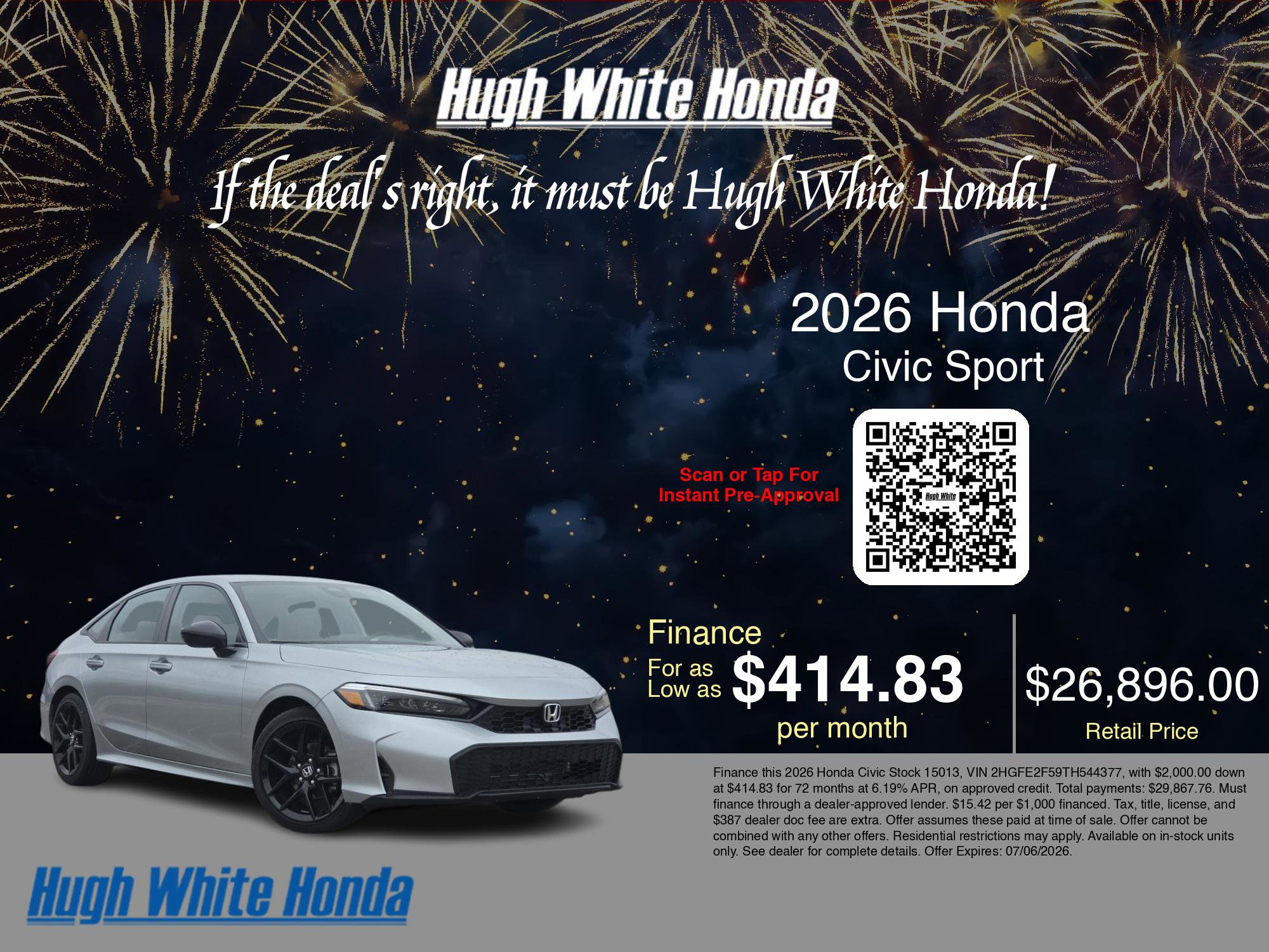 Used 2026 Honda Civic Sport image 3